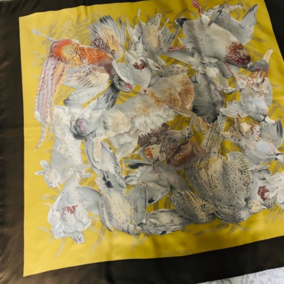 SOLD - Vintage HERMES Scarf GIBIERS - Henri de - Picture 5 of 8